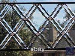 Contemporary stained glass hanging window panel diamoStained glass hanging panel
