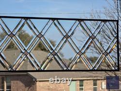 Contemporary stained glass hanging window panel diamoStained glass hanging panel