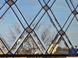 Contemporary stained glass hanging window panel diamoStained glass hanging panel