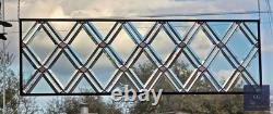 Contemporary stained glass hanging window panel diamoStained glass hanging panel