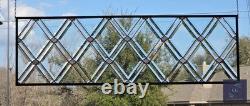 Contemporary stained glass hanging window panel diamoStained glass hanging panel