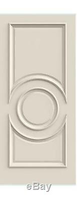 Custom Carved 3 Panel Cntr Oval Primed Solid Core Doors With Raised Moulding R3340