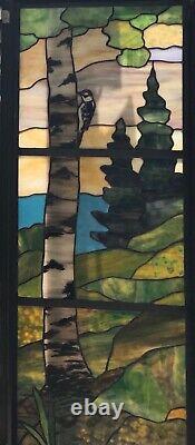 Custom Tiffany Style Stained Glass & Fired Painted Door Sidelight