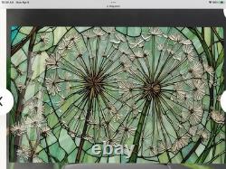 Dandelion Tempered Glass Wall Art Stained Glass Look, Floral Decor