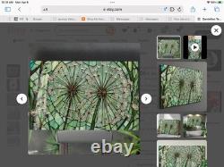 Dandelion Tempered Glass Wall Art Stained Glass Look, Floral Decor