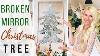 Diy Broken Mirror Christmas Tree High End Diy Holiday Home Decor