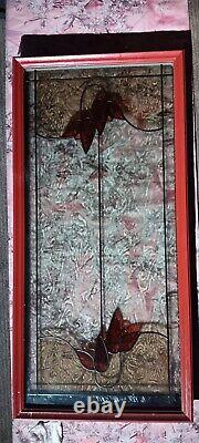 Double-Paned Stained Glass Door Window Panel 50 x 24 NELew