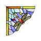 Dragonfly Tiffany Style Stained Glass Corner Window Panels 10 Handcrafted PAIR
