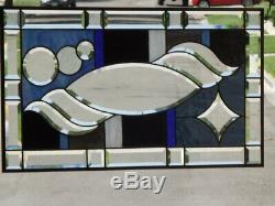 Dusk to Dawn Beveled Stained Glass Window Panel 29 ½ x16 ½