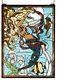 ENCHANTED MERMAID STAINED GLASS WINDOW PANEL Under the Sea Angel fish Seahorse