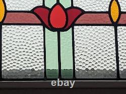 Early 20th Century Stained Glass Panel Featuring Pretty Red Flower