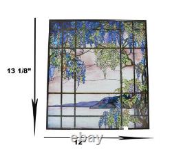 Ebros Louis Comfort Tiffany Landscape Window Oyster Bay Stained Glass Art Panel