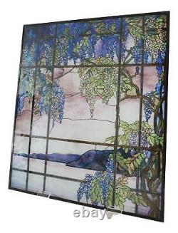 Ebros Louis Comfort Tiffany Landscape Window Oyster Bay Stained Glass Art Panel