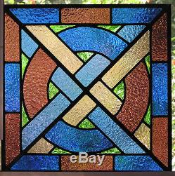 Ely Medieval Stained Glass Panel- Blue, Plum & Green Inserts