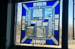 Enchanting 19.5 X19.5 Beveled Stained Glass Window Panel -HMD