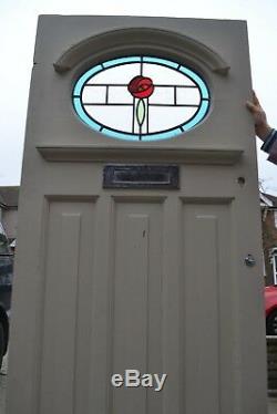 English leaded light stained glass front door. NEW PANEL! R792