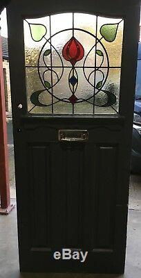 English leaded light stained glass front door NEW PANEL! R864. Delivery option