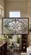 Exquisite Victorian-style stained glass panel, meticulously crafted with iridesc