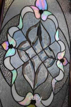 Exquisite Victorian-style stained glass panel, meticulously crafted with iridesc