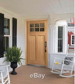 Exterior Entry Craftsman Flat Panel Hemlock Solid Stain Grade 6 Lite Wood Doors