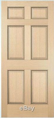 Exterior Entry Hemlock Wood 6 Panels Raised Solid Stain Grade Traditional Doors