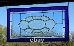 Extra $ 150.00 coupon Beveled Stained Glass Panel, Window 31 3/4 x17 3/4