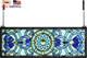 Extra Large Blue Victorian Stained Glass Transom Window Panels 30 x 10 FREESHIP