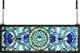 Extra Large Horizontal Blue Victorian Stained Glass Window Panels Hanging Transo