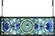 Extra Large Horizontal Blue Victorian Stained Glass Window Panels Hanging Transo