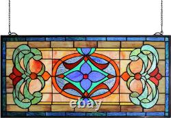 Extra Large Horizontal Transom Window Stained Glass Window Panels Hanging 26 Wi