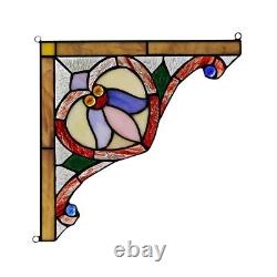 FOUR Matching Stained Glass Corner Window Panels Tiffany Style SPECIAL PRICE