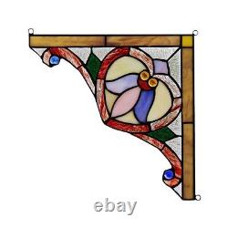 FOUR Matching Stained Glass Corner Window Panels Tiffany Style SPECIAL PRICE