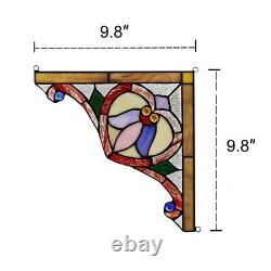 FOUR Matching Stained Glass Corner Window Panels Tiffany Style SPECIAL PRICE