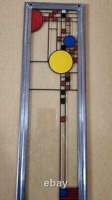 FRANK LLOYD WRIGHT COONLEY PLAYHOUSE WINDOW Glass Suncatcher PANEL 19 x 4 1/2