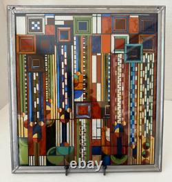 FRANK LLOYD WRIGHT Saguaro Adapted STAINED GLASS PANEL 12 x 11 Lead Frame MCM