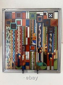 FRANK LLOYD WRIGHT Saguaro Adapted STAINED GLASS PANEL 12 x 11 Lead Frame MCM