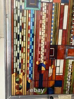 FRANK LLOYD WRIGHT Saguaro Adapted STAINED GLASS PANEL 12 x 11 Lead Frame MCM