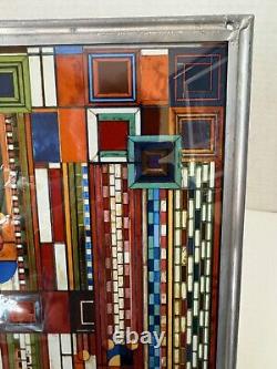 FRANK LLOYD WRIGHT Saguaro Adapted STAINED GLASS PANEL 12 x 11 Lead Frame MCM