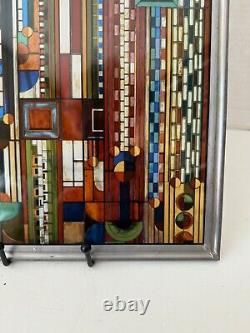 FRANK LLOYD WRIGHT Saguaro Adapted STAINED GLASS PANEL 12 x 11 Lead Frame MCM