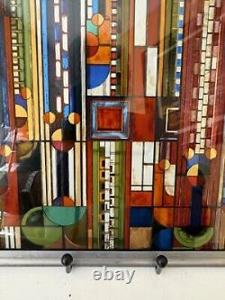 FRANK LLOYD WRIGHT Saguaro Adapted STAINED GLASS PANEL 12 x 11 Lead Frame MCM