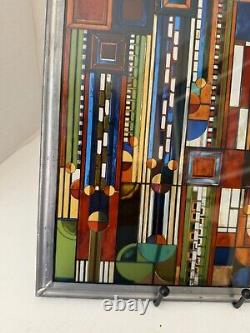 FRANK LLOYD WRIGHT Saguaro Adapted STAINED GLASS PANEL 12 x 11 Lead Frame MCM