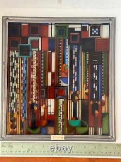 FRANK LLOYD WRIGHT Saguaro Adapted STAINED GLASS PANEL 12 x 11 Lead Frame MCM