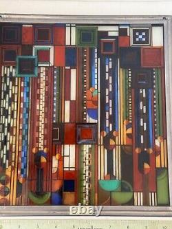 FRANK LLOYD WRIGHT Saguaro Adapted STAINED GLASS PANEL 12 x 11 Lead Frame MCM