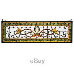 Fairy Tale Transom Stained Glass Window Panel Tiffany Style 33W X 10H 119444