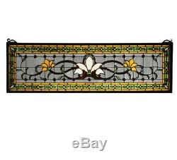 Fairy Tale Transom Stained Glass Window Panel Tiffany Style 33W X 10H 119444