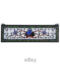 Fairy Tale Transom Stained Glass Window Panel Tiffany Style 33W X 10H 119445