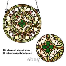 Fine Art Living Tree of Life Stained Glass Window Panel KP122 Yellow 12 Round
