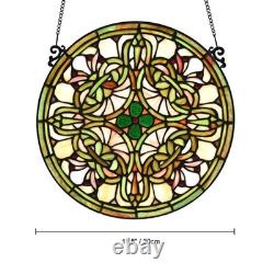 Fine Art Living Tree of Life Stained Glass Window Panel KP122 Yellow 12 Round
