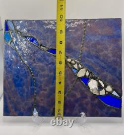 Fine Art Stained Glass Panel 12x10- Textured Cobalt Vitreous Paris Map Brutalist Fine Art Stained Glass Panel 12x10- Textured Cobalt Vitreous Paris Map Brutalist