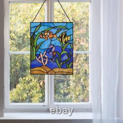 Fish Underwater Ocean Scene Stained Glass Window Panel